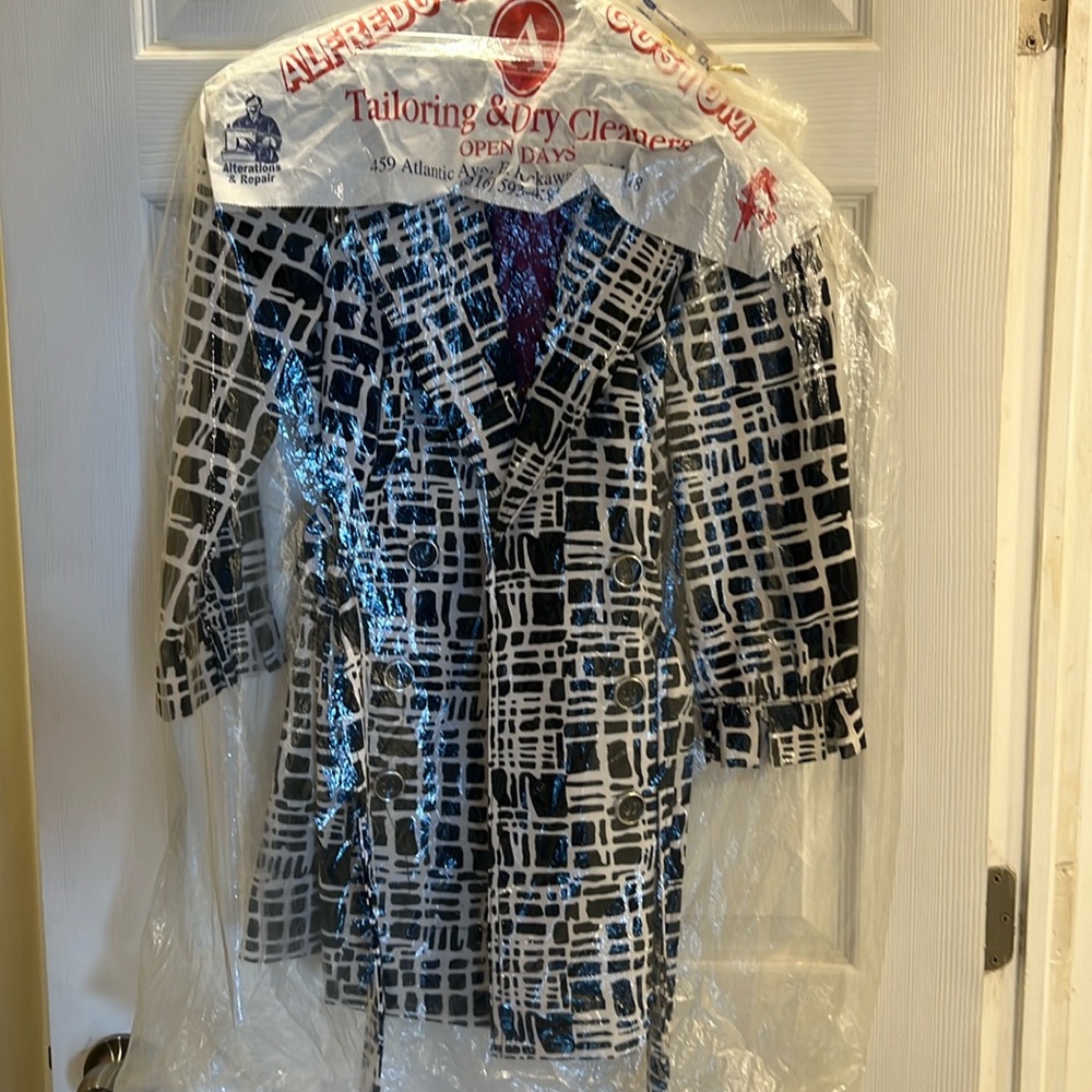 Black And White Patterned Blazer - image 1